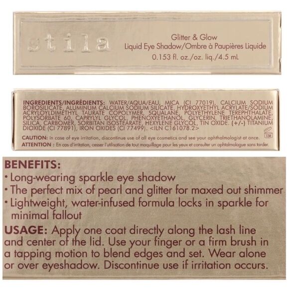 STILA - 🎉HP X 3🎉NWT - Glitter & Glow Liquid Eyeshadow “Molten Midnight”Sealed - Picture 11 of 12